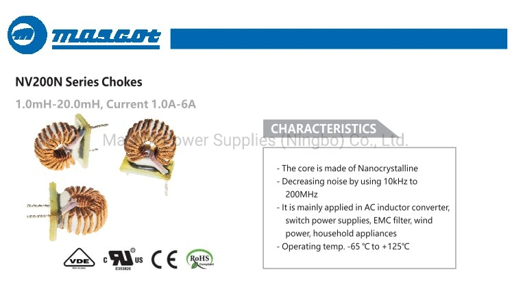 High Efficiency Nanocrystalline Core Wire Wound Coil Toroidal Power Inductor